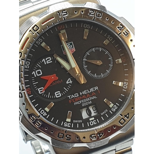 87 - Tag Heuer formula 1 professional gents watch with black face and stainless steel, 44mm case