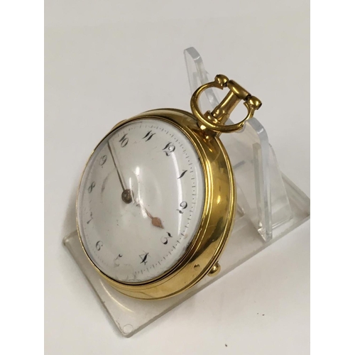 326 - Antique yellow metal verge Fusee pocket watch ticking but no guarantees