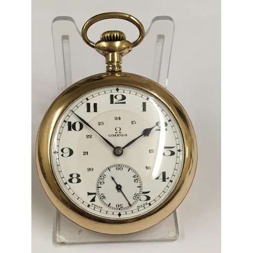 418 - Vintage omega pocket watch Canadian case ( working ) but no guarantees