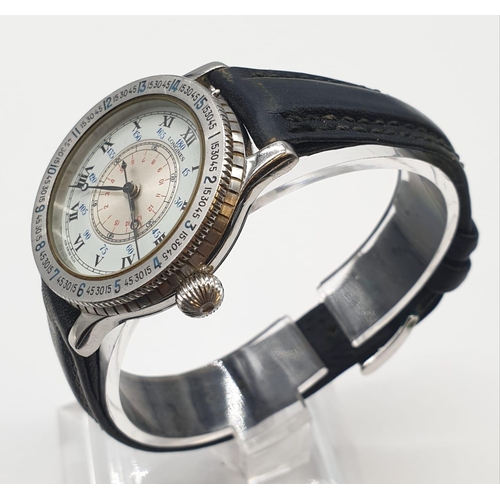 24 - Longines anniversary edition watch (replica of hour angle watch) designed by Lindbergh, 36mm case pa... 