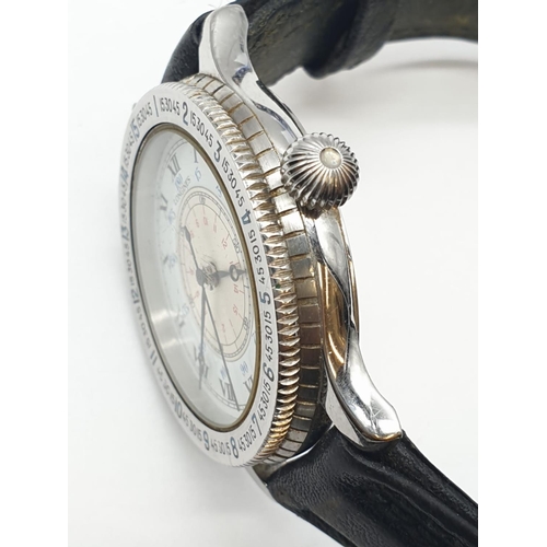 24 - Longines anniversary edition watch (replica of hour angle watch) designed by Lindbergh, 36mm case pa... 