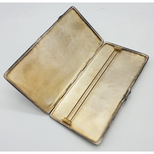 279 - Silver cigarette case Birmingham 1937 with monogram ARG , weight 202g and 17x8cm approx