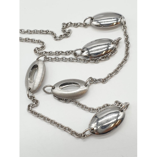 431 - Sterling Silver fancy necklace, weight 11.7g and 45cm long approx