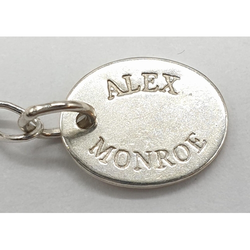 482 - Alex Monroe Peapod Sterling Silver Pendant on expandable silver chain, weight 2.8g approx