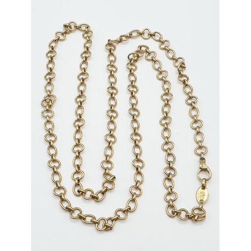 64 - Bvlgari 18ct gold neck chain, 86cm long and 58g grams.