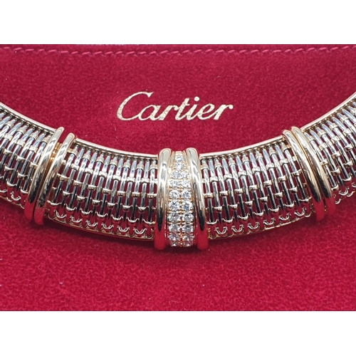 82 - A large Cartier choker 18ct yellow gold and steel, set with encrusted diamonds, weight 125.9g and 14... 