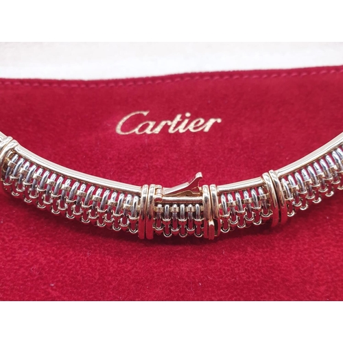 82 - A large Cartier choker 18ct yellow gold and steel, set with encrusted diamonds, weight 125.9g and 14... 