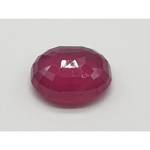 309 - 7.24 Cts Natural ruby. Oval mixed cut stone. IDT certification included.