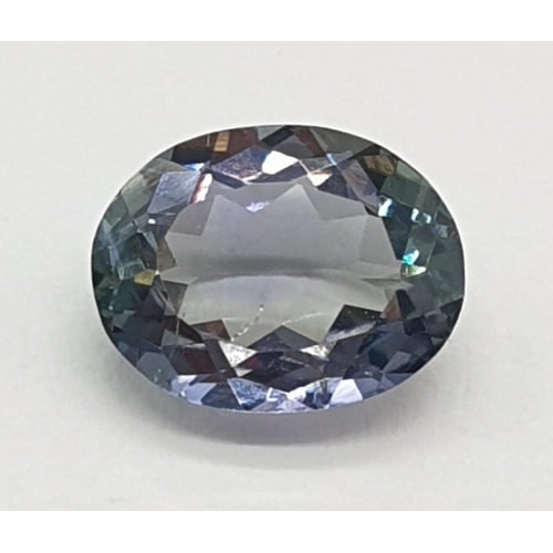 393 - 1.38ct  Tanzanite gemstone. Oval mixed cut. IDT certification included.