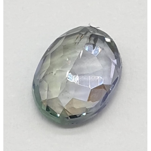 393 - 1.38ct  Tanzanite gemstone. Oval mixed cut. IDT certification included.