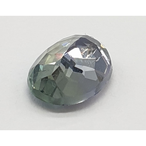 393 - 1.38ct  Tanzanite gemstone. Oval mixed cut. IDT certification included.