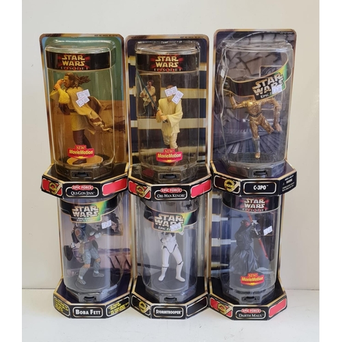 516 - 6 Star Wars: Epic Force 360 Action Figures. Late 1990's. To include C3PO, Stormtrooper, Bobafett, Qu... 