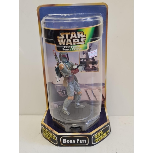 516 - 6 Star Wars: Epic Force 360 Action Figures. Late 1990's. To include C3PO, Stormtrooper, Bobafett, Qu... 