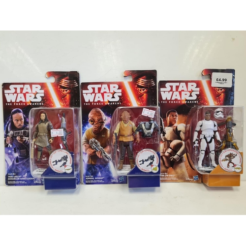 530 - Star Wars 3 3/4 Hasbro Figures Rogue One, Rebels and Force Awakens. In mint condition in the box. In... 