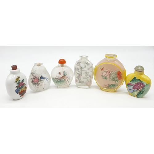 300 - A quantity of Chinese opium bottles. Beautifully decorated, some complete with stoppers. 6 in total.