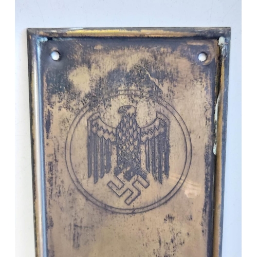 131 - 3rd Reich Brass Finger Plate. A number of these were found in a salvage yard in Germany. It would of... 