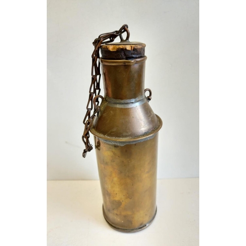 319 - Boer War-WW1 Ships Copper Table Water Bottle. The bottom is weighted to keep it stable when at sea.