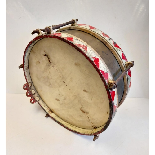 66 - 3rd Reich Hitler Youth Marching Drum. Nice period piece circa 1930’s. Alas a small hole in the top s... 