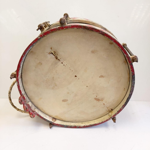 66 - 3rd Reich Hitler Youth Marching Drum. Nice period piece circa 1930’s. Alas a small hole in the top s... 