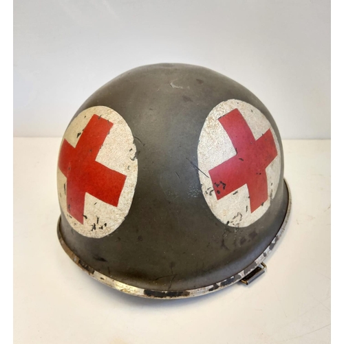 76 - Vietnam War Era US M1 Medics Helmet & Liner.