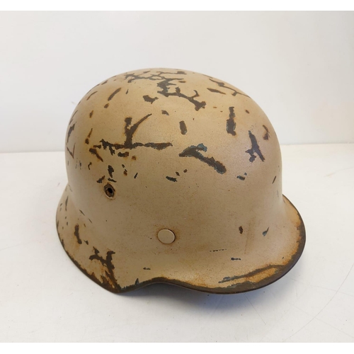 40 - WW2 German M40 Africa Corps Helmet with liner & period sand goggles.