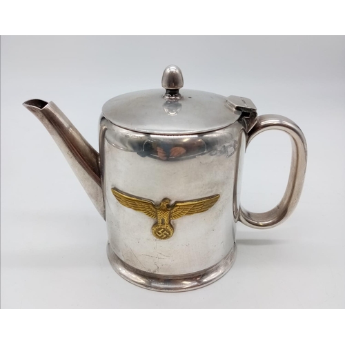 17 - WW2 German Kriegsmarine Officers Mess Coffee Pot. Makers marked on base.