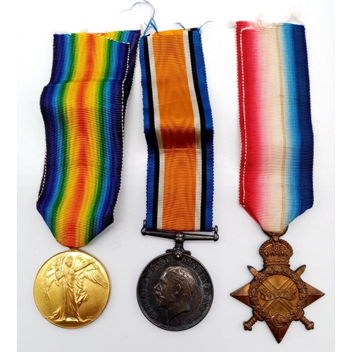 34 - WW1 Medal Trio in a Princess Mary Xmas Gift Tin. Awarded to Pte Albert Preston of the Royal West Rid... 