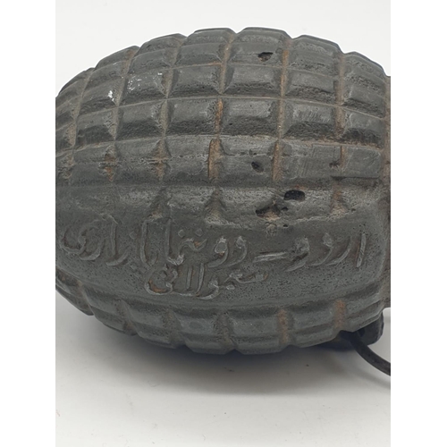 3 - INERT RARE Ottoman Empire (Turkish) “Type 2 Infantry Grenade” as translated from the grenade body.