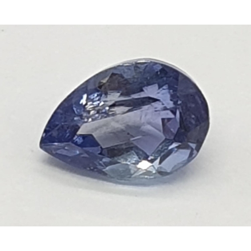 449 - 0.95 Cts Natural tanzanite, Oval mixed cut stone, and 0.60 Cts Natural tanzanite, Pear shaped stone.