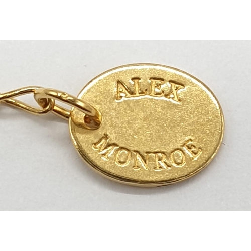 464 - Alex Monroe Horseshoe pendant on expandable chain in Sterling Silver with Gold Vermeil, weight 2.4g