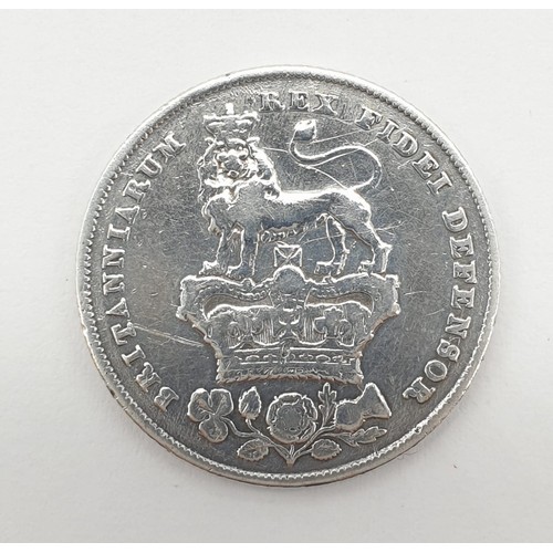 244 - Silver George IV Shilling 1825. Very fine condition. Faint Scratch to neck shows under spotlight. Cl... 