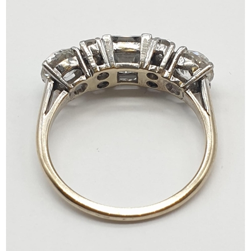 15 - A vintage 18ct white gold and diamond ring with over 2cts of top quality diamonds. 3.0 grams in weig... 