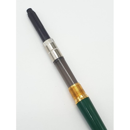 20 - Dunhill fountain pen with 18ct gold nib and gold plated shell, jade decorated in original box (new, ... 