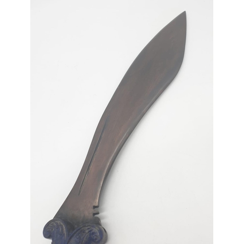 50 - A rare and highly ornamental/commemorative Gurkha’s KUKRI with lapis lazuli hilt and bronze blade. O... 