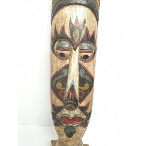 99 - A large and free standing tribal mask from the Amazon Basin (probably Brazilian) made from Balsa woo... 