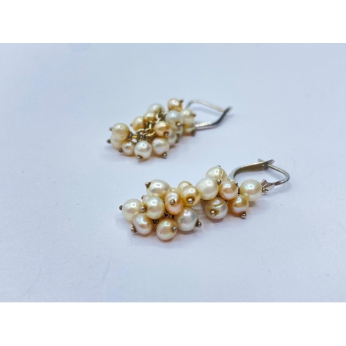 689 - 14ct Freshwater Pearl EARRINGS.  5.96g