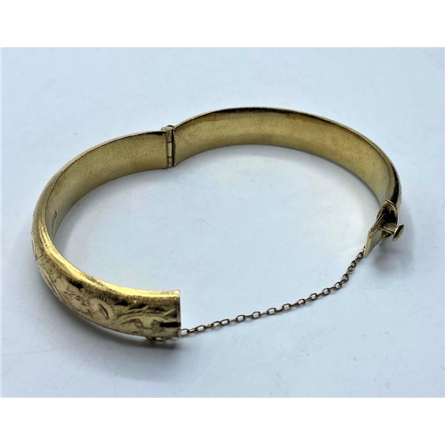 813 - 9ct gold filled BANGLE  with metal core.  22.1g