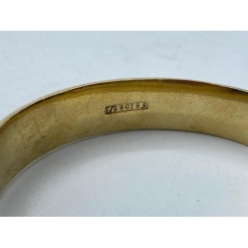 813 - 9ct gold filled BANGLE  with metal core.  22.1g