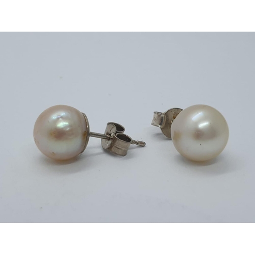 736 - 18ct gold pearl earrings