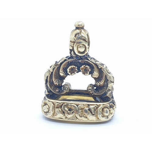 783 - Yellow metal seal pendant, weight 20.8g