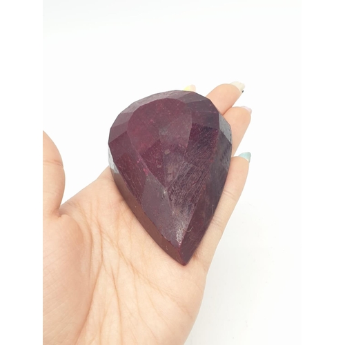 148 - 948.90ct Natural Pear Shape Museum Size Collectable Ruby Gemstone IDT Certified