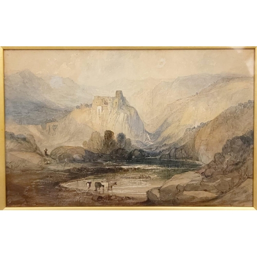 36 - Clarkson Stanfield (1793-1867) oil on canvas painted in 1933 depicting the serenity of a mountain va... 