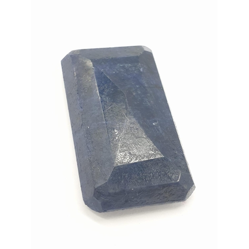 379 - 97ct Large Rectangular Blue Sapphire GLI Certified