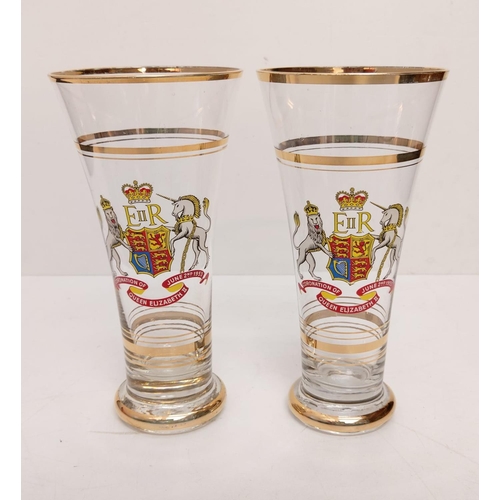 463 - Selection of 3 Queen Elizabeth coronation and Jubilee glasses