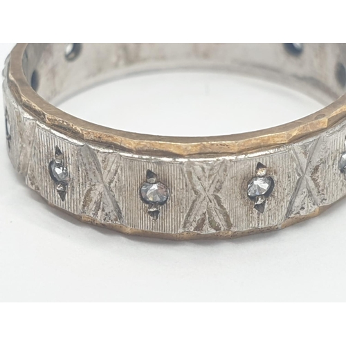 480 - Gold and silver eternity ring, 3.2g weight and size O