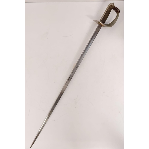 96 - An antique circa 1910's infantry officer's sword complete with original field service leather scabba... 