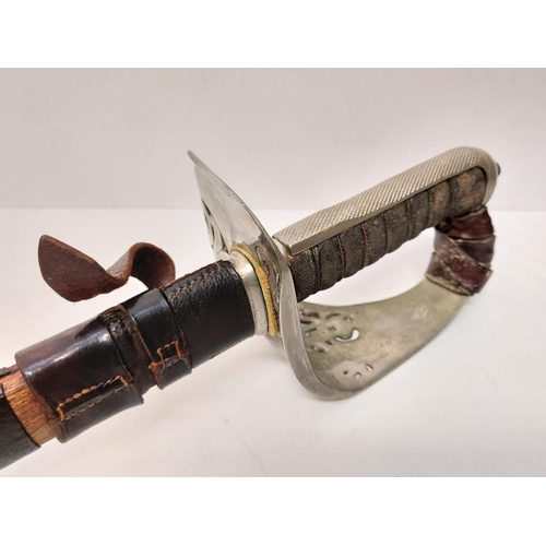 96 - An antique circa 1910's infantry officer's sword complete with original field service leather scabba... 