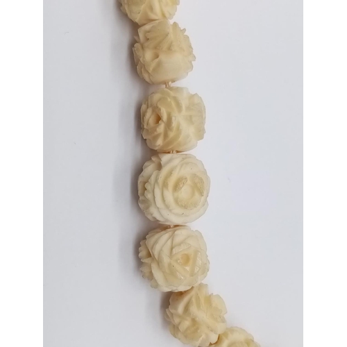 504 - Late 19th Century hand crafted graduated ivory necklace 40.5g, 50cm long.