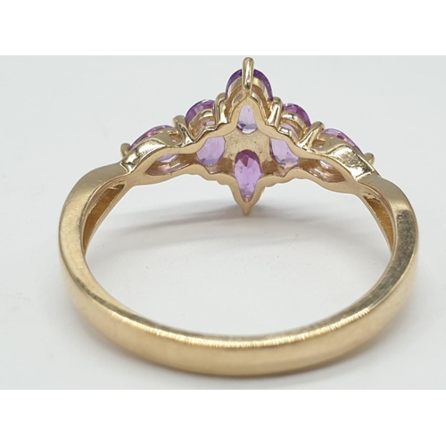 217 - Pink topaz set in 10ct gold ring, weight 2.3g, size P