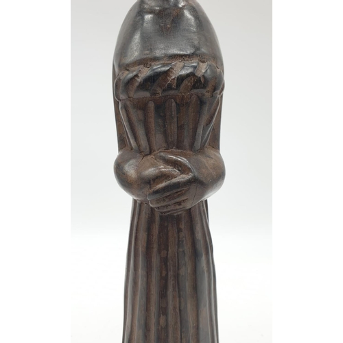 267 - Carved wooden African female Figure from Congo, 30cm tall